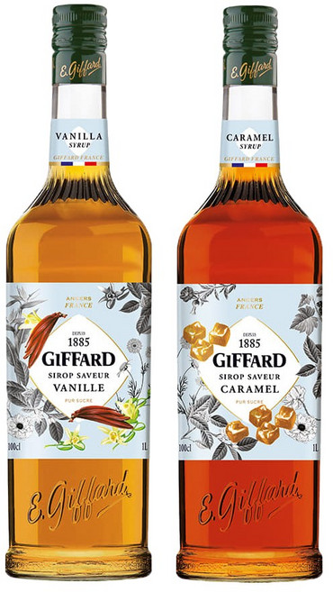 지파드 바닐라 시럽 1L 1개+카라멜 시럽 1L 1개, 1개