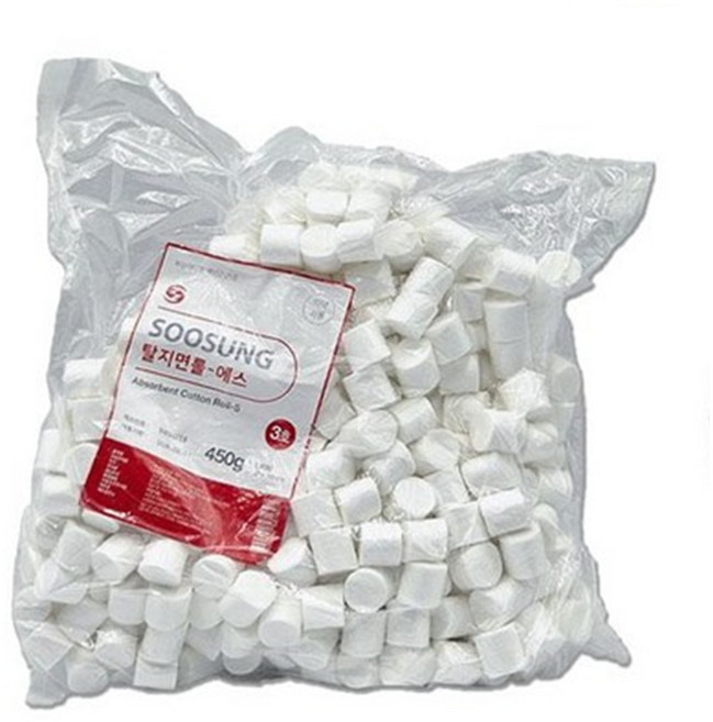 수성 탈지면롤 에스 코튼볼 필터형 3호 20 x 20mm 450g 10팩, 10개, 1개입