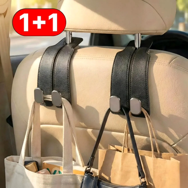 노브픽즈 자동차 가방걸이 옷걸이 후크 헤드레스트 고리, 블랙, 2개
