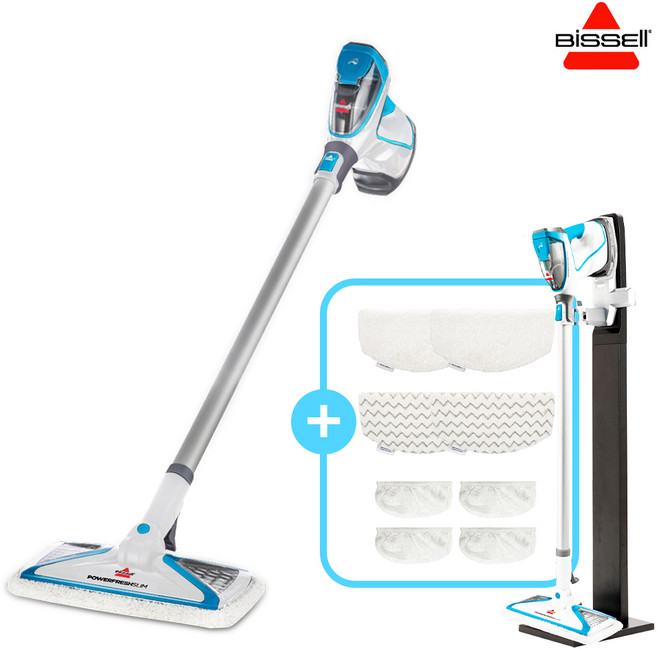 비쎌 슬림 스팀청소기 DAILY 패키지 (화이트블루+정품걸레8P+거치대), 단품, 단품