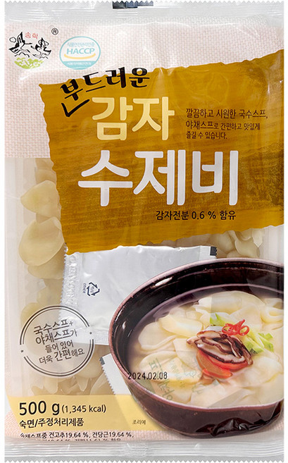 송학 감자 수제비 500g 국수스프 야채스프 동봉, 1개, 500g × 1개