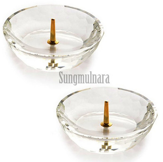 천주교 촛대 크리스탈 컷팅(투명)가톨릭 성물, 1개