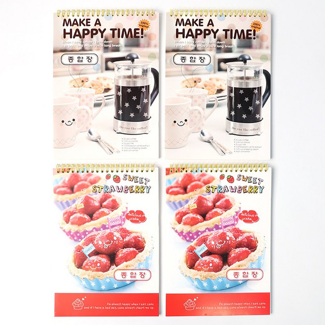 뮤즈 스위티 트윈 상철 스프링 무선종합장 2종x2P / 무지연습장 스프링노트 무선스프링노트, 4권