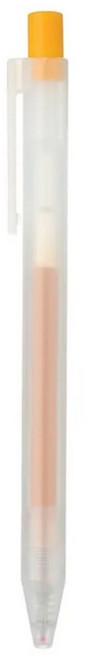 MUJI 젤 잉크 노크식 볼펜 0.5mm, 1개, 옐로우