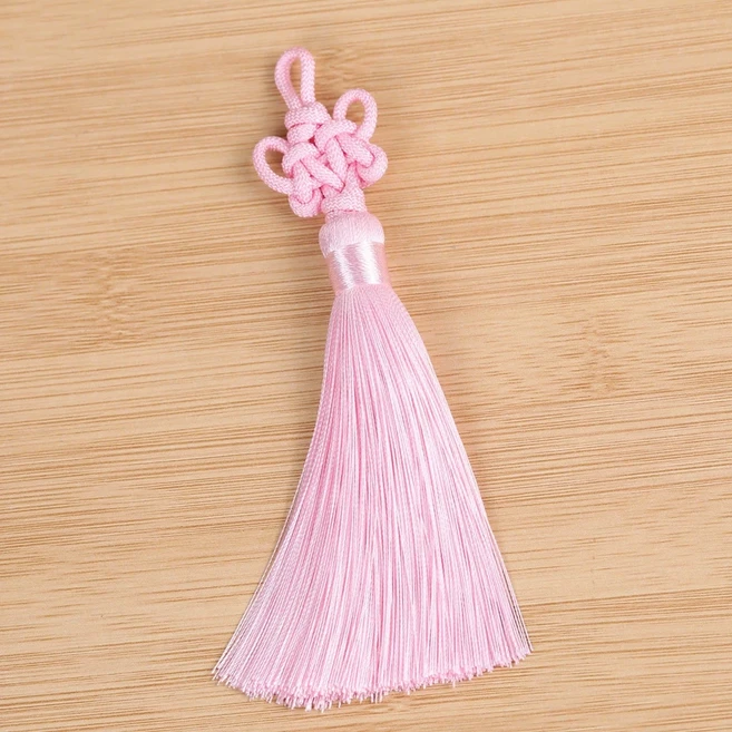 [7N21] 전통문양 롱 태슬 액세서리 키링 전통 노리개 수술 DIY 부자재, 10개, 16 베이비 핑크