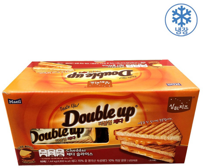 코스트코 매일상하치즈 더블업 체다슬라이스 1440g (240g x 6팩) [아이스박스] + 더메이런 손소독제, 1.44kg, 1개