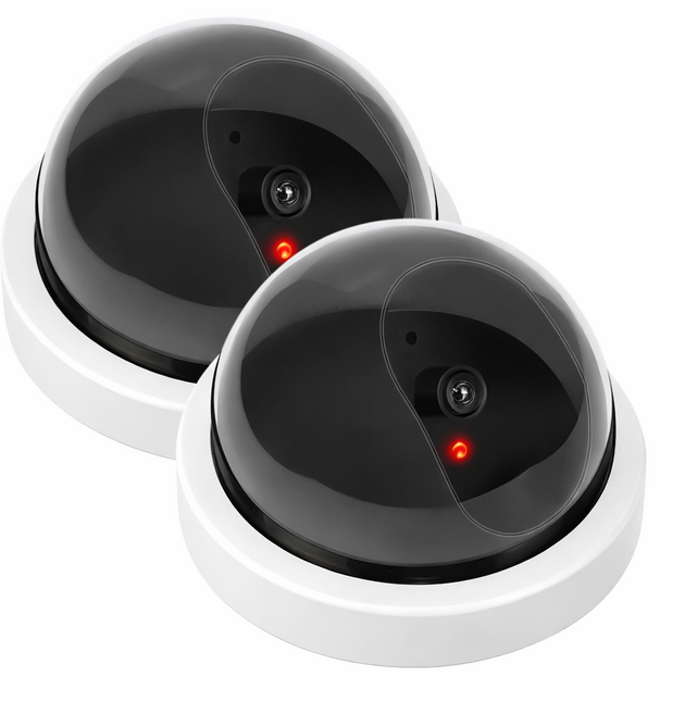LED 점멸 더미 CCTV 카메라 가짜 보안카메라, 2개, 화이트