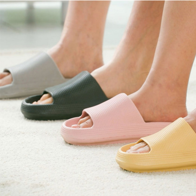 [TV 홈쇼핑 정품] 백세건강 구르미 슬리퍼 푹신푹신한 가벼운 쿠션 사무실 가정용 4켤레 세트 남성용 여성용 충격완화 공용 슬리퍼