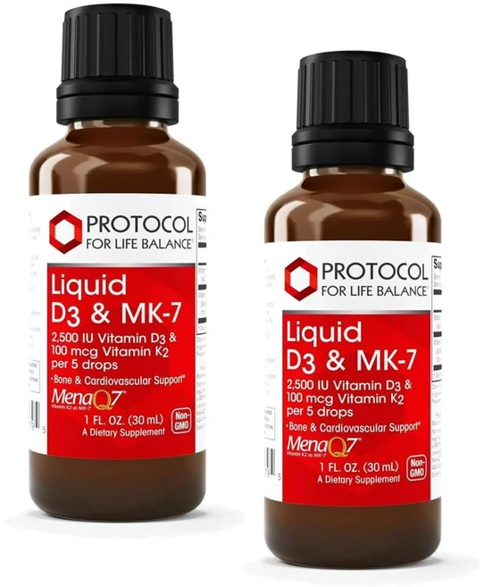 프로토콜 리퀴드 비타민 D3 2500IU MK-7 100mcg PROTOCOL FOR LIFE BALANCE Liquid D3 and MK-7, 2개, 30ml - 쿠팡