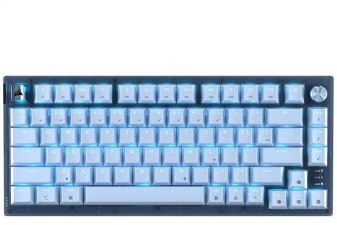 Corsair K65 Plus 무선 75% RGB 핫 스왑 가능 기계식 게이밍 키보드 맥 및 아이패드용 - 사전 윤활 MLX 레드 v2 선형 스위치 소음 감쇠 - QWERTY