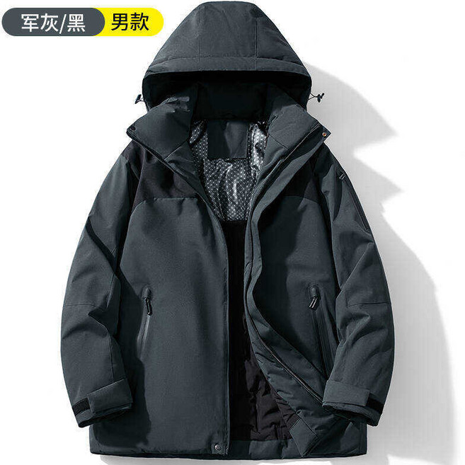 騎士黑 男款 石墨烯加熱防風保暖冬季加厚外套