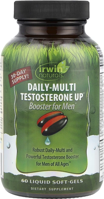 Irwin Naturals Daily-Multi Testosterone Up Booster For Men 액상 소프트젤 60정, Irwin Naturals Daily-Multi ..., 1개 - 쿠팡
