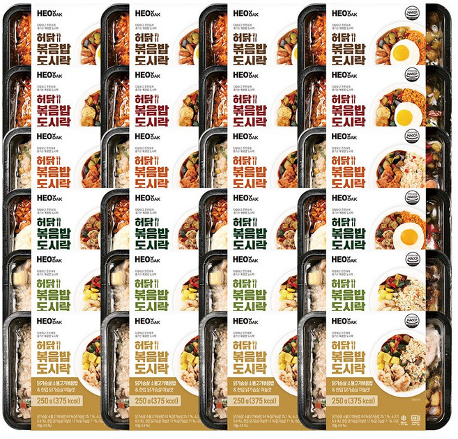 허닭 닭가슴살 볶음밥 도시락 6종 혼합, 24개, 250g