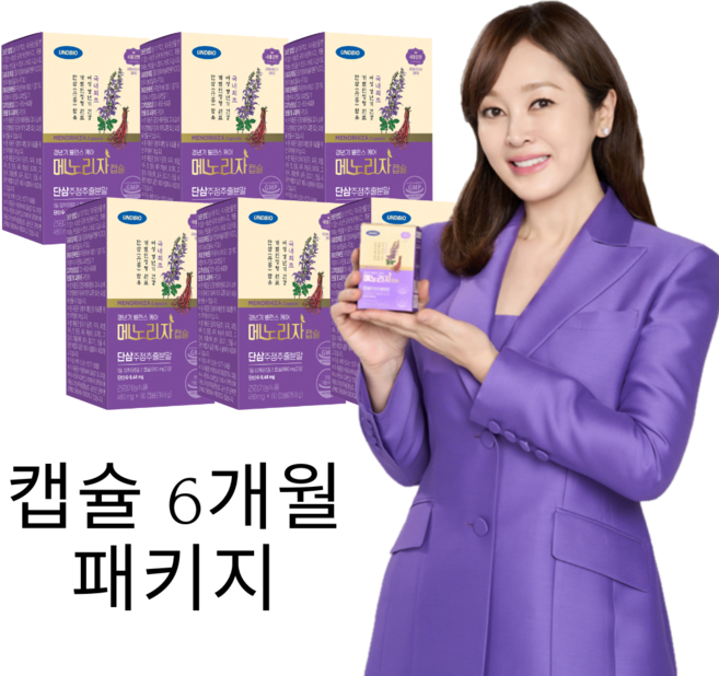 단삼주정추출분말 함유 (6개월 패키지) 갱년기 건강기능식품 메노리자 60캡슐, 6개, 60정