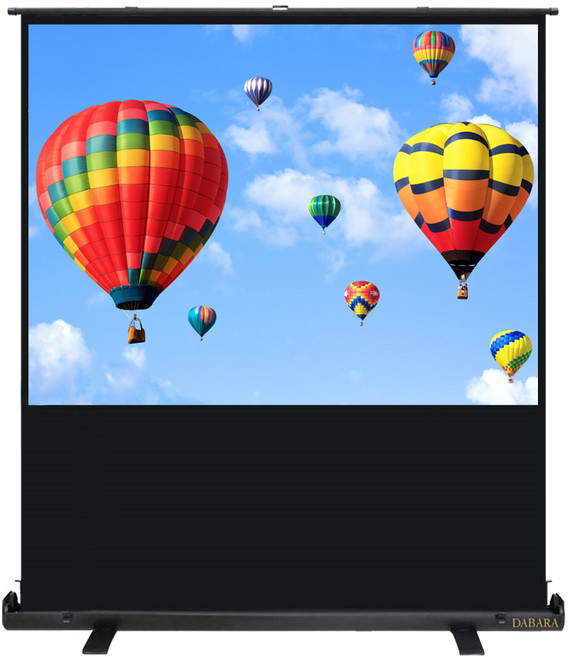 유압식 이동식 휴대용 스탠드 빔스크린 포터블 캠핑 빔프로젝터 스크린 60 80 100 120인치 DS-PY, 100인치(4:3)