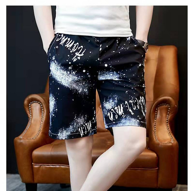 潮流冰絲直筒休閒五分褲