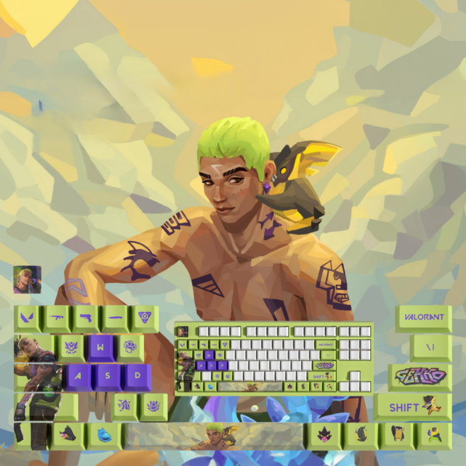 잼토이 발로란트 키캡 29피스 키보드 게이밍 굿즈 커스텀 PBT, 29키, 게코