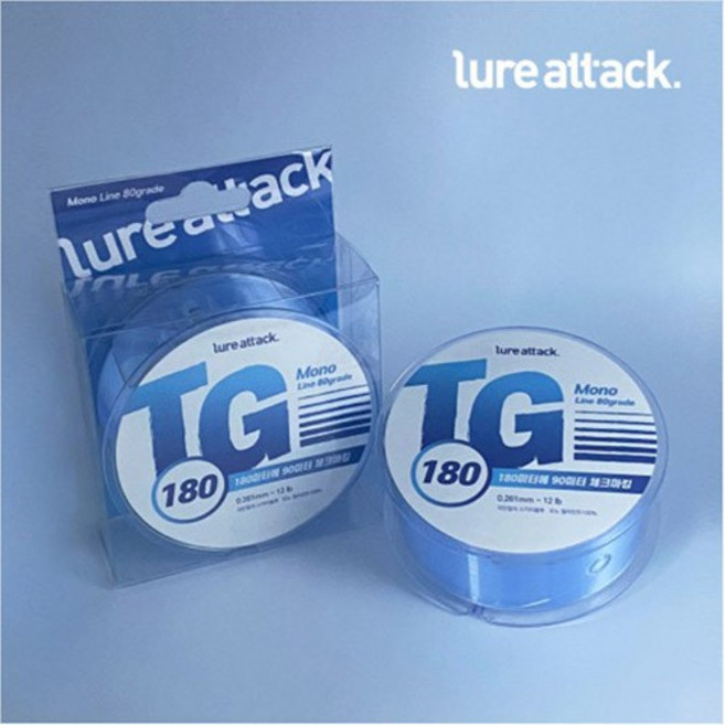 루어어택 TG 모노라인 배스줄 배스라인 탑워터 180M 90M마킹 루어스타일, 16LB, 1개