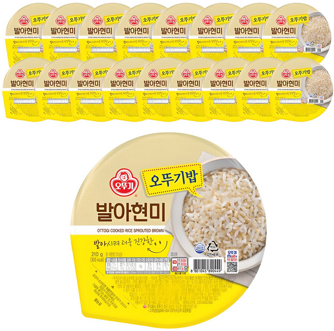 오뚜기 발아현미, 210g, 18개