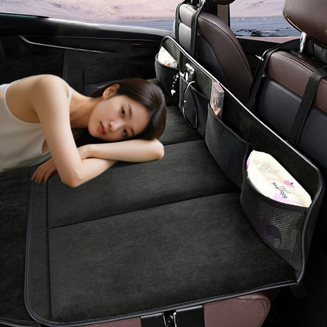 길이 연장형 자동차 뒷좌석 평탄화 확장보드 킥보드 SUV RV적용 강력한 지지, 블랙, 125cmX73cm(53+20cm)