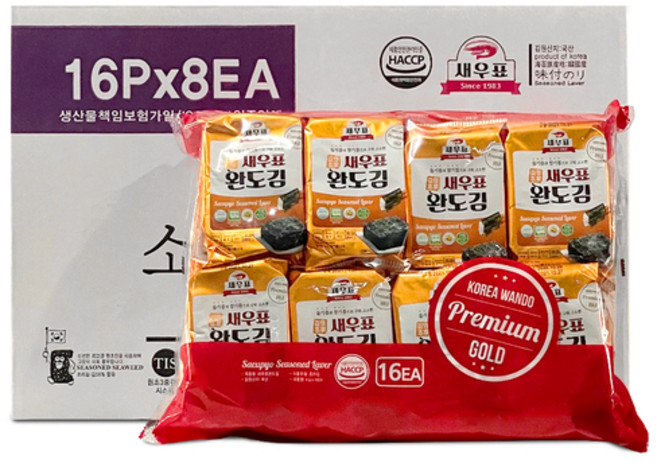 새우표 완도 도시락김(BS-05), 4g, 128개