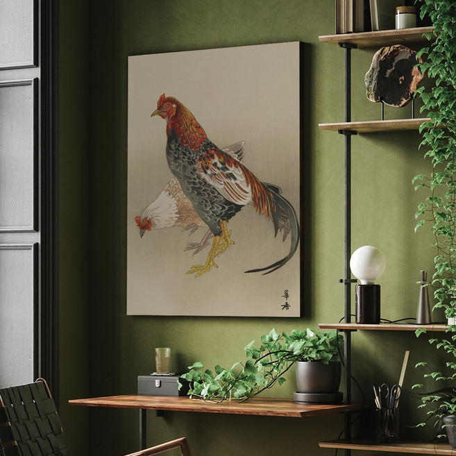 닭 재물 출세 동양화 풍수 재물을 부르는 그림 캔버스 액자, 12 출세 계도