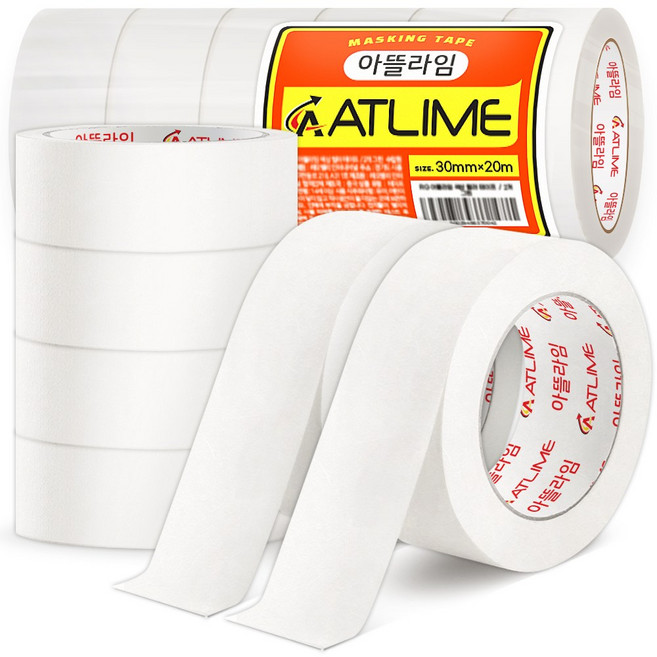 아뜰라임 도장 커버링 종이 마스킹테이프, 30mm x 20m, 6개