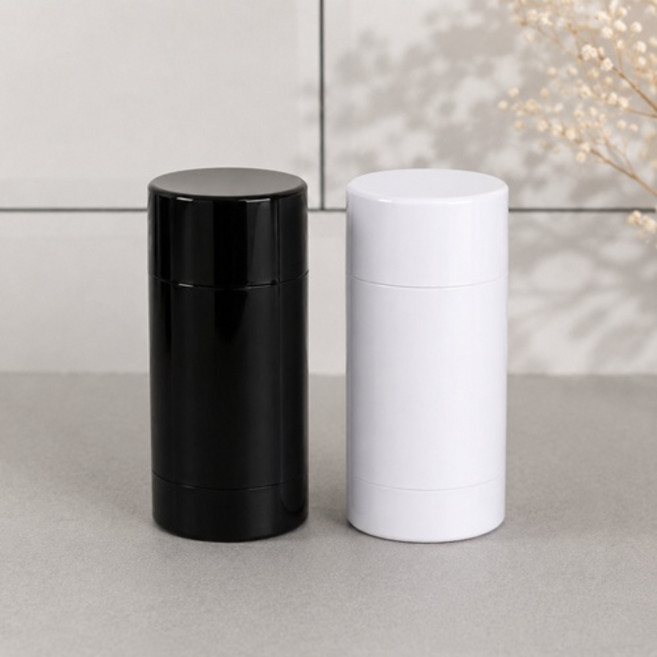 고체향수 로션바 타원형 스틱 용기 30g 4개, 1세트, 블랙