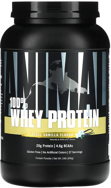 애니멀 100% Whey 프로틴 파우더 클래식바닐라 1.8 lb (816 g), 1개, 816g - 쿠팡
