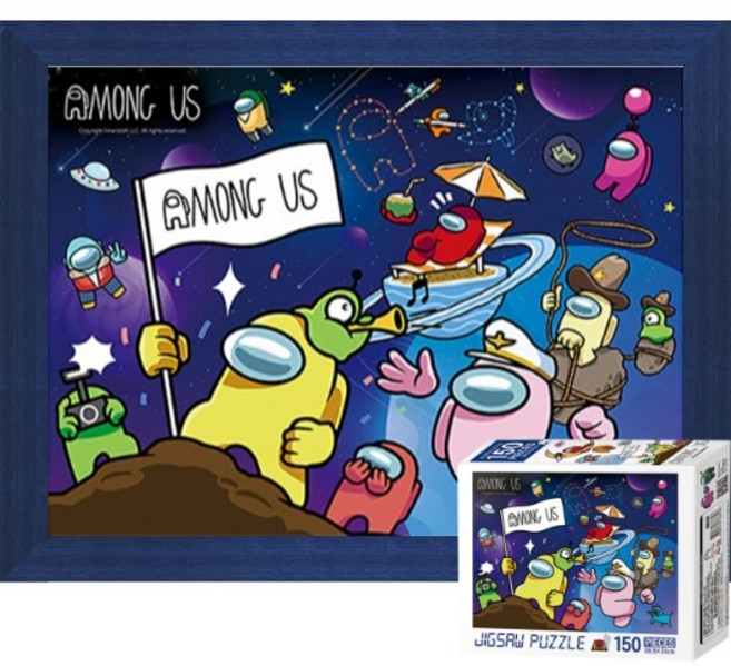 퍼즐피플 어몽어스 직소퍼즐 모음, 없음, 어몽어스 우주탐험 150피스 액자포함(우드블루), 150피스, 1개