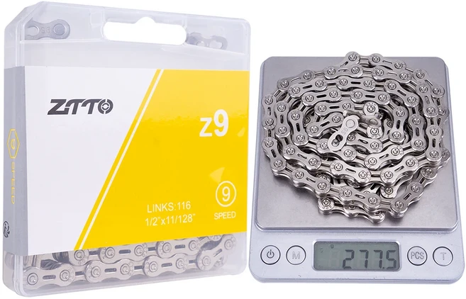 ZTTO 자전거 체인 116 링크 MTB 도로 전원 잠금 8S 9V 사이클링 액세서리 스피드, 01 9S Silver-SL
