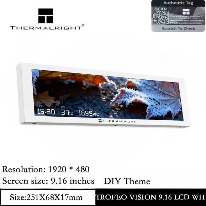 Thermalright TROFEO VISION LCD 검정색 해상도 1280480 6.86 풀 컬러 디스플레이 화면 USB Type-C 지원 마, 01 CHINA