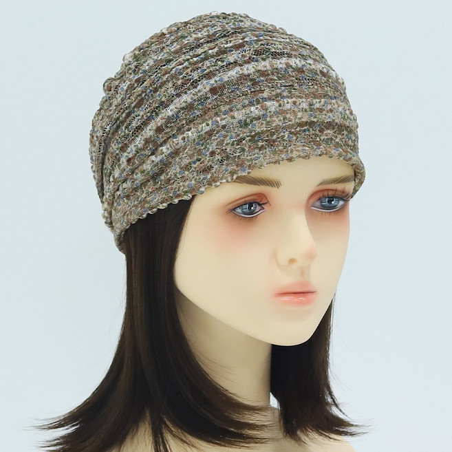 캡조아 국내제작 가볍고 시원한 메쉬 여성 새치커버 항암 위생 요리 두건 터번 비니 중년 모자