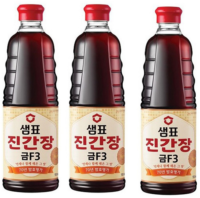 샘표 진간장 금F3, 500ml, 3개