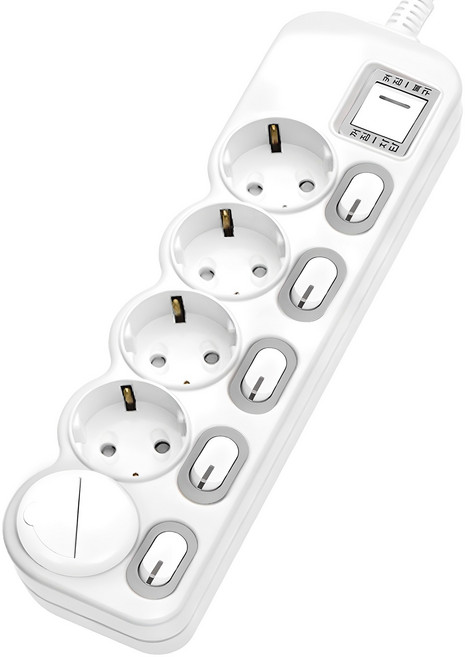 에코파워탭 개별 절전 과부하차단 멀티탭 5구 CSG-40425 + 안전커버 랜덤발송, 1.5m, 혼합색상, 1개