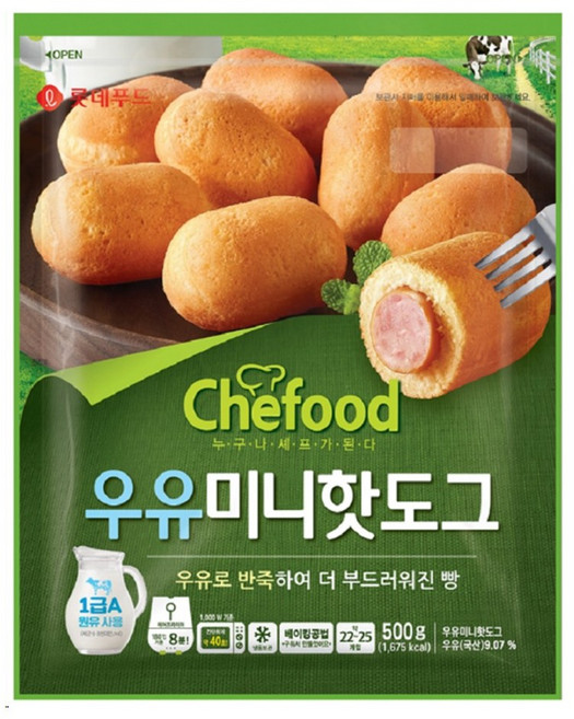 롯데푸드 라퀴진 우유미니핫도그 500g 2개, 1개