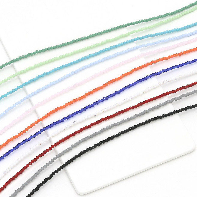 크리스탈 유리 비즈 볼 목걸이 써지컬스틸 데일리 스트릿 여자 슈가스톤 비즈목걸이