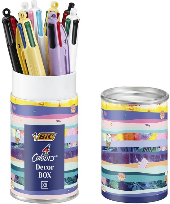 BIC 빅 4색 메세지 박스 1.0mm 볼펜 세트, 4개입