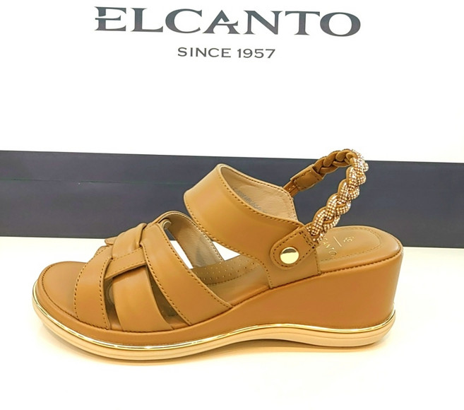 엘칸토 BEST 초경량 정말편한 바닥전체쿠션!!! 양가죽 여성 뮬&웨지샌들 6CM 아이보리/카키