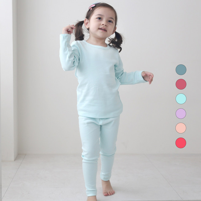 (한정특가중)잼베이비 국내생산 (소프트 솔리드 6컬러) 후라이스스판 봄 가을 신축성좋고 부드러운 유아동 키즈 아기 잠옷 실내복