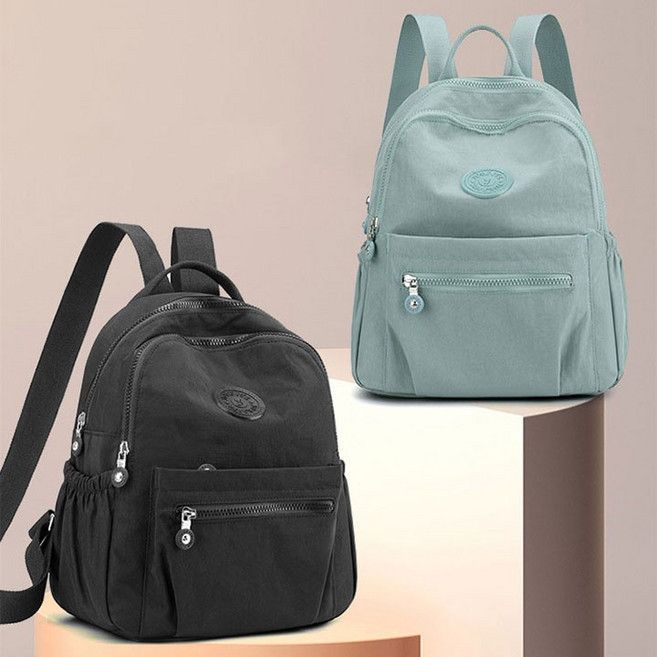 빅사이즈 여성 백팩 경량 원형 패치 백팩 510g 가벼운 4color 다양한 수납 (소형 대형)