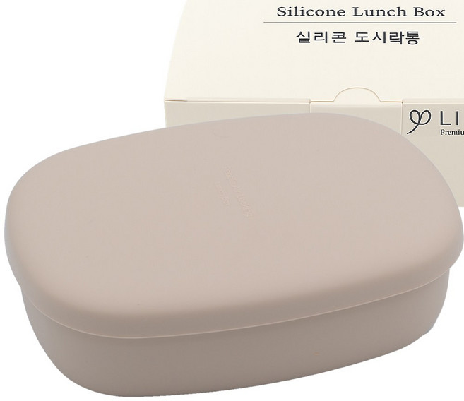 리브야 국내생산 실리콘 도시락통, 베이지, 1개