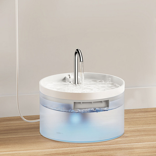 로제코 강아지 고양이 자동급수기 정수기 2리터 PWF-H1, 화이트, 1개