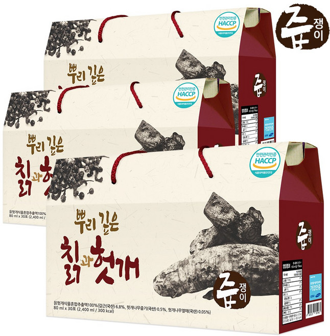 즙쟁이 칡즙 3박스 90포 칡과헛개즙, 2.4L, 3개