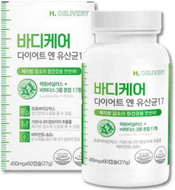 비에날씬 유산균 다이어트 bnr17 식약청인증 / 에이치딜리버리 다이어트 유산균 17 옵션선택, 1개, 60정