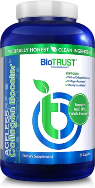 BIOTRUST 에이지리스 콜라겐 부스터 비타민C 니아신 비오틴 아연 쇠뜨기추출물 60캡슐, Unflavored, 60정, 1개 - 쿠팡