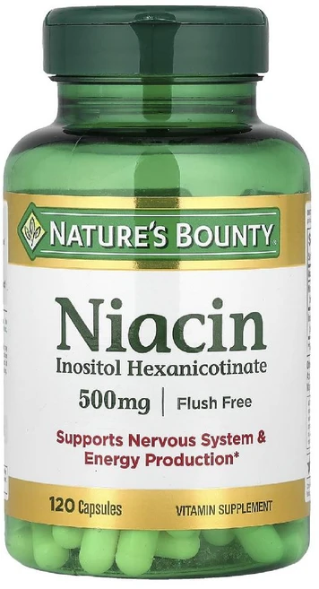 네이처스바운티 니아신 나이아신 Niacin 이노시톨 헥사니코티네이트 500mg 120캡슐, 1개 - 쿠팡