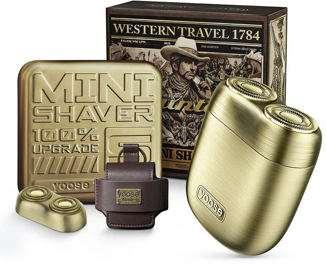유색 웨스턴 트래블 1784 미니 쉐이버 전기면도기 업그레이드, 골드