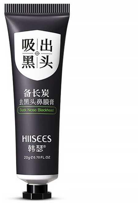 HIISEES 去黑頭鼻膜膏 竹炭鼻膜 粉刺護理 深層清潔毛孔, 1個, 1個裝