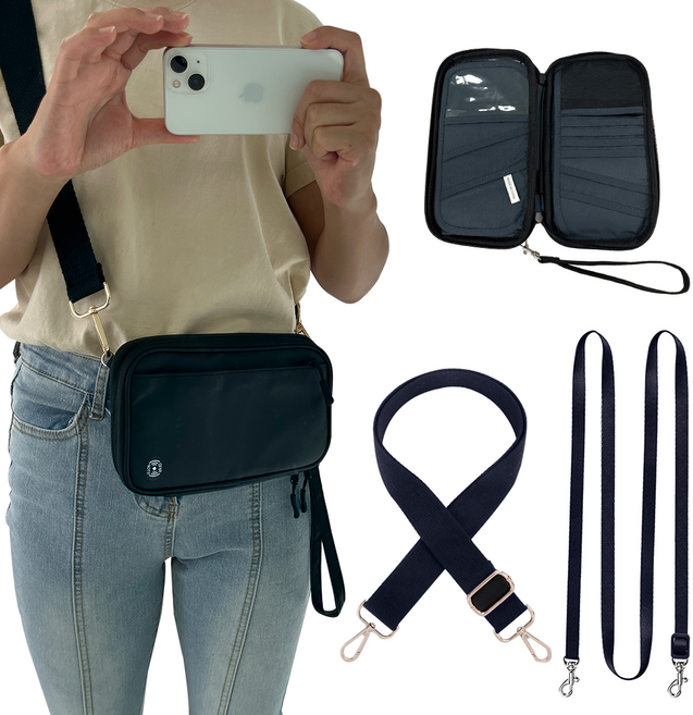 와이비비 RFID차단 안티스키밍 올인원 크로스 여권 가방 파우치 케이스